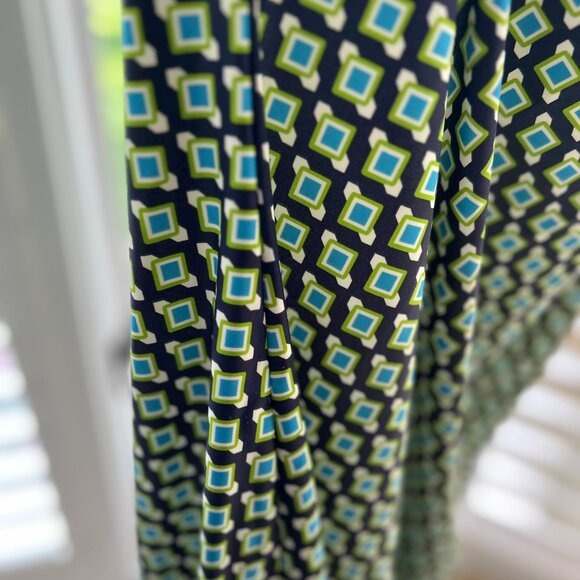 NWOT Jude Connally Dress Green Geometric Sleeveless Stretch Knit Sheath S - Picture 12 of 13